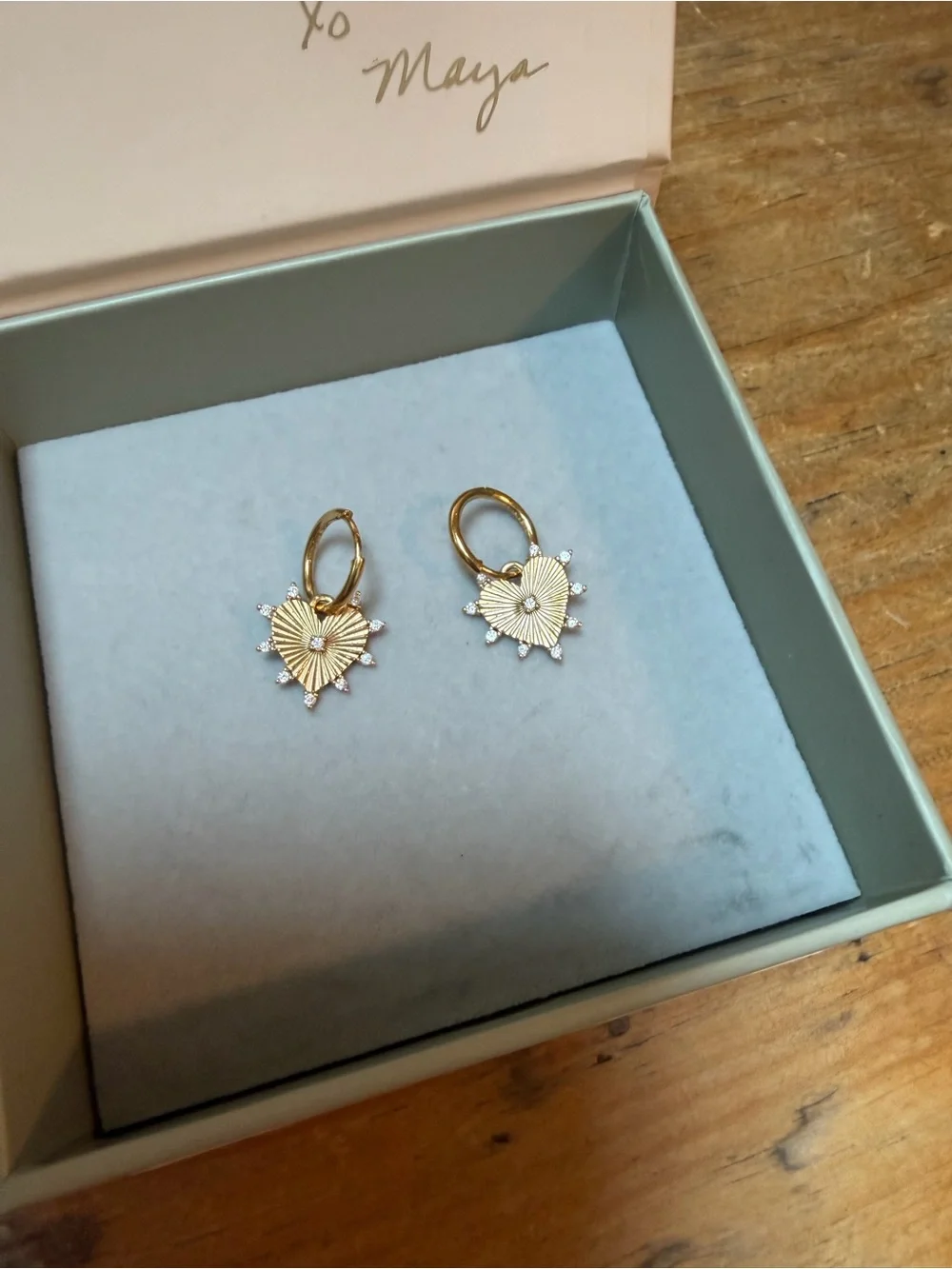 The Fete Gold Halo Heart Earrings